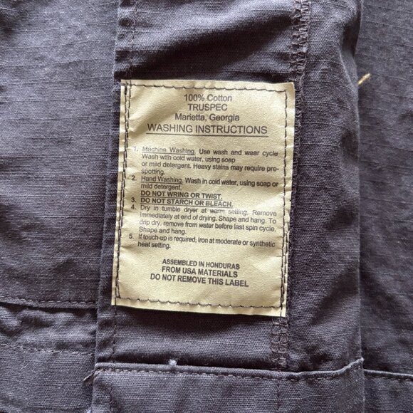 Vintage Men's Tru-Spec Black Tactical Utility Shirt Large Regular - Picture 8 of 14